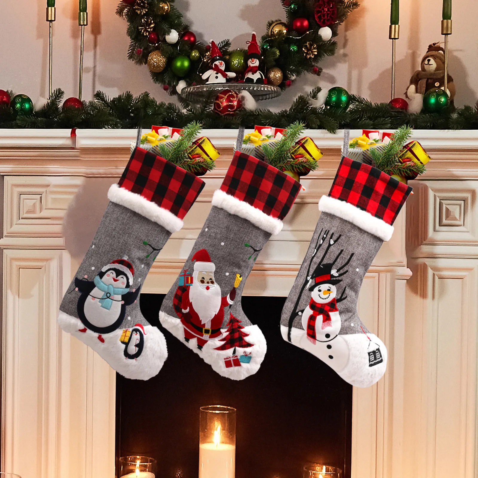 2022Multiple cartoon plaid socks, children's gift socks, decorative props, scene decoration, and decorative items