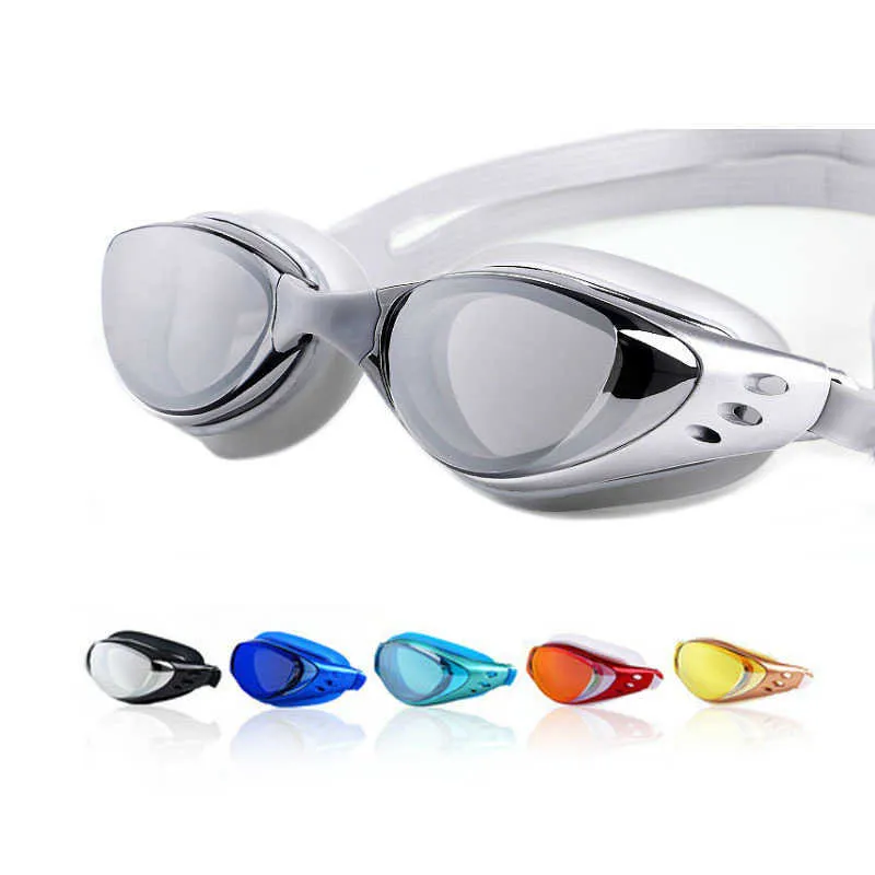 Gözlük yeni profesyonel miyopi yüzme gözlükleri anti sis uv ayarlanabilir diyot erkek ve kadın su geçirmez silikon yetişkin camları p230601