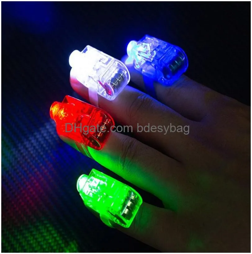 Autres fournitures de fête festives Cadeaux de Noël LED Bright Finger Ring Lights Rave Glow 4X Couleur Jouets pour enfants Drop Livraison Home Garden Dhvao