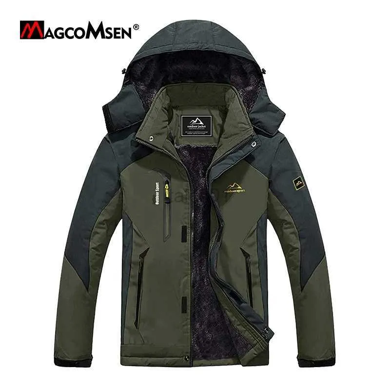 Vestes homme MAGCOMSEN hiver hommes Parkas épais polaire chaud Ski randonnée vestes coupe-vent imperméable à capuche manteaux avec poches zippéeszln231108