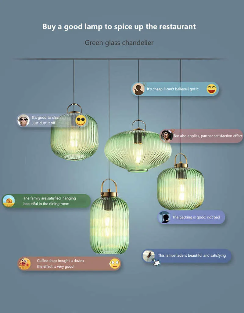 Mid Century Moderne Groene Glas Hanglamp Kroonluchter