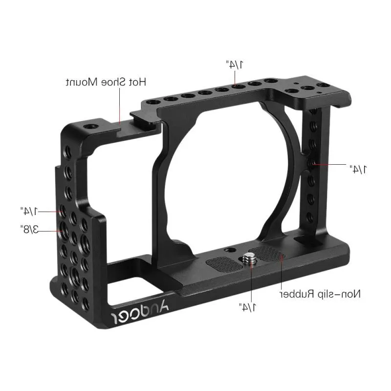 Freeshipping Videokamera-Käfig-Schutzkamera-Stabilisator für Sony A6000 A6300 NEX7 ILDC zur Montage des Mikrofon-Monitor-Stativ-Lichts Wckac