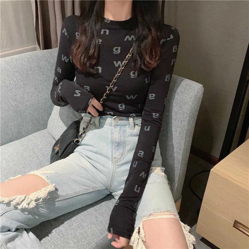 Women's T-Shirt Designer Luxury Sexy Tights Long Sleeve Casual High Quality Top Tees for Woman