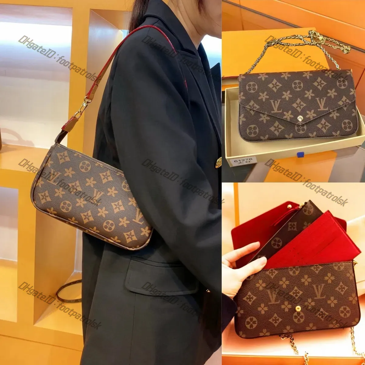 10A high Quality Luxurys Designers bag Fashion Women handbag Retro Letter Genuine Leather Shoulder Bags ladies CrossBody Handbags three-in-one Mahjong bag wallets