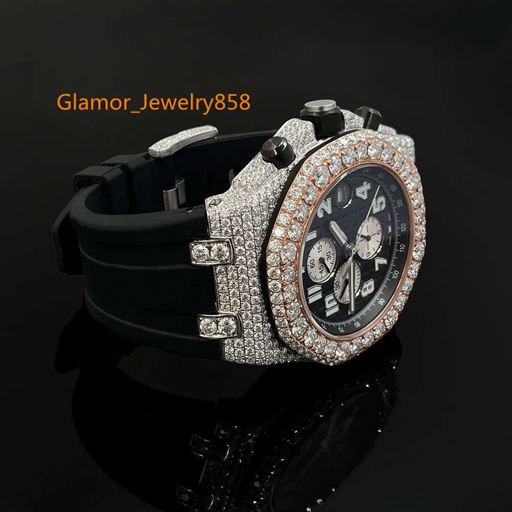 Topmerk op maat ontworpen heren vrouw luxe handset Iced Out Diamond Moissanite horloge