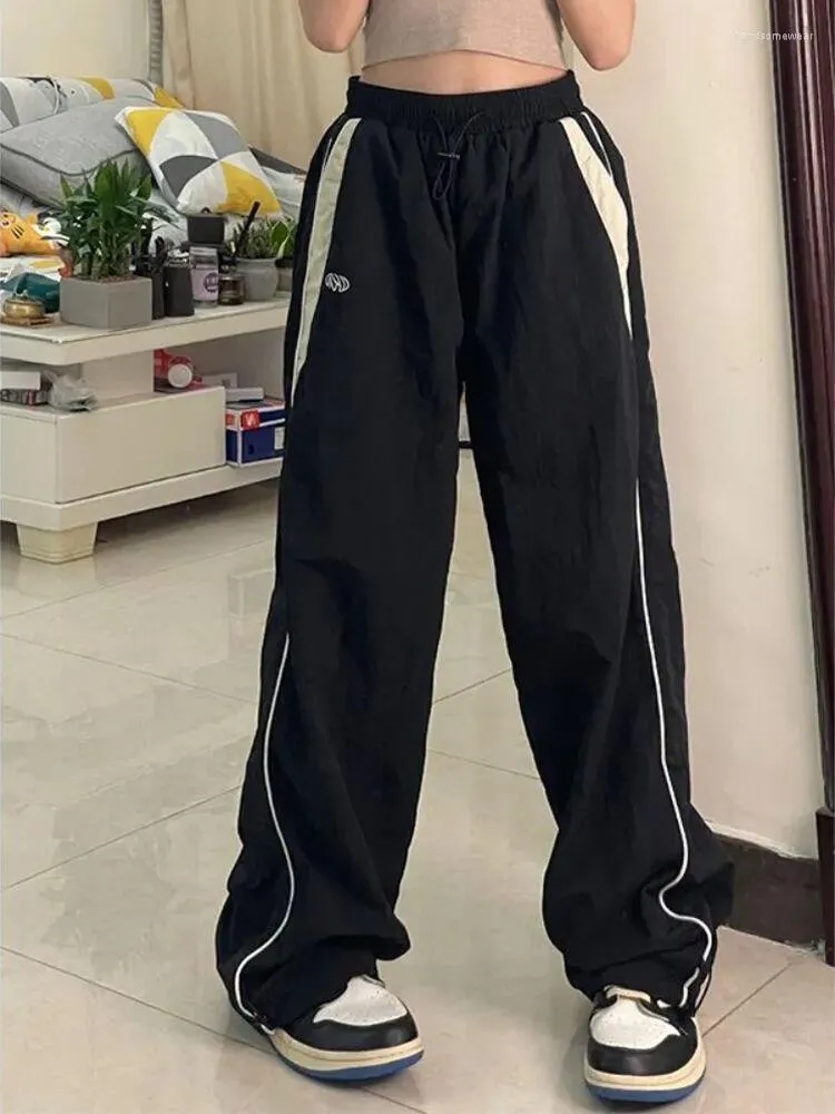 Vintage Y2K Striped Joggers Sweatpants Women Hip Hop Retro Wide