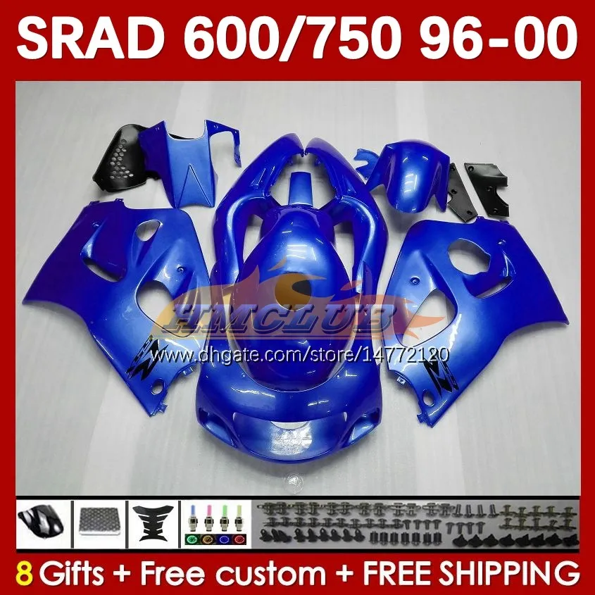 Zestaw ciała dla Suzuki Srad GSXR 750 600 CC GSXR600 GSXR750 1996-2000 168NO.87 GSX-R750 GSXR-600 1996 1997