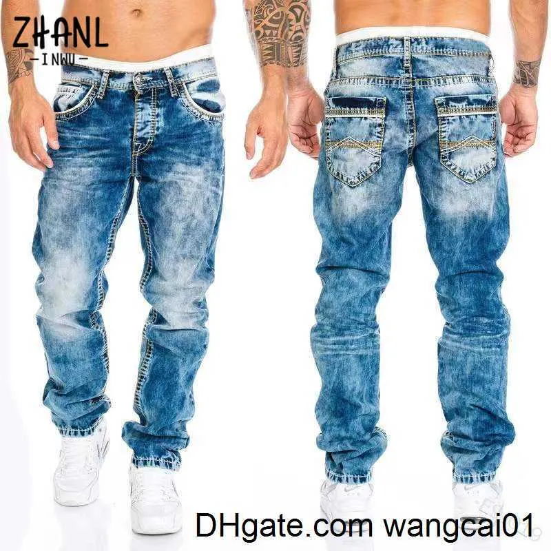 Erkekler Kot Düz kot pantolon vintage yıkama denim pantolon bahar yaz erkek arkadaşı bol kot pantolon erkek sokak kıyafeti cacual tasarımcı kovboy pantolon 0408h23