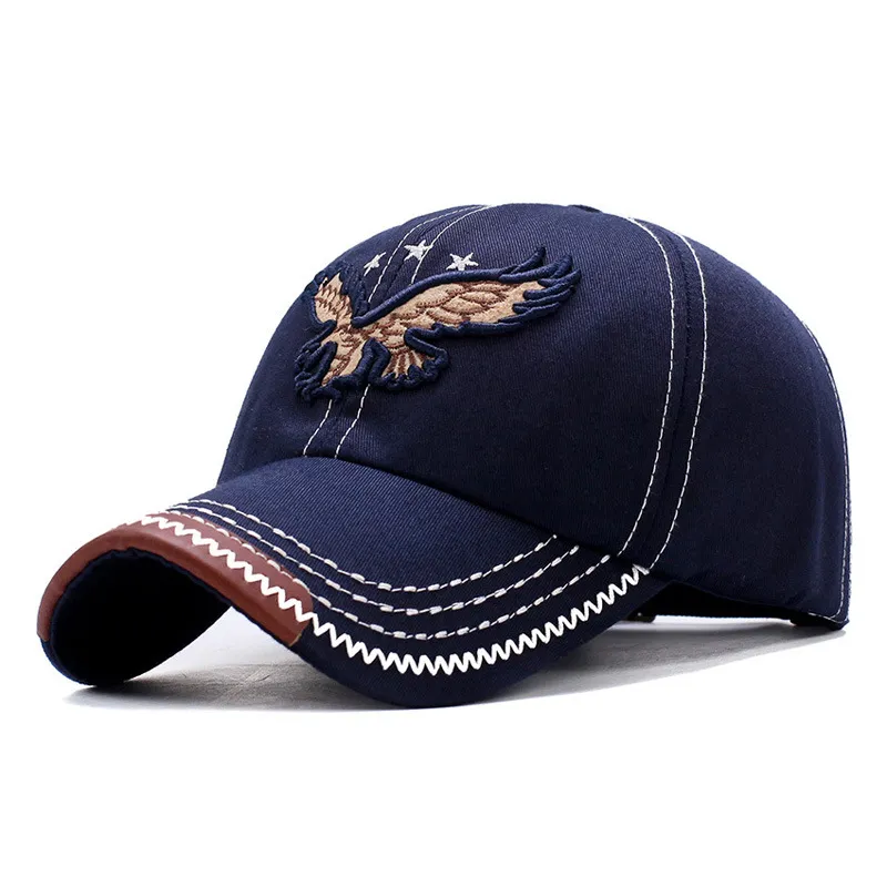 Mode Eagle Borduren Heren Hoed Nieuwe Outdoor Golf Caps Vrouwen Mannen Sport Snapback Ademend Katoen Baseball Cap Zonnehoeden HCS299