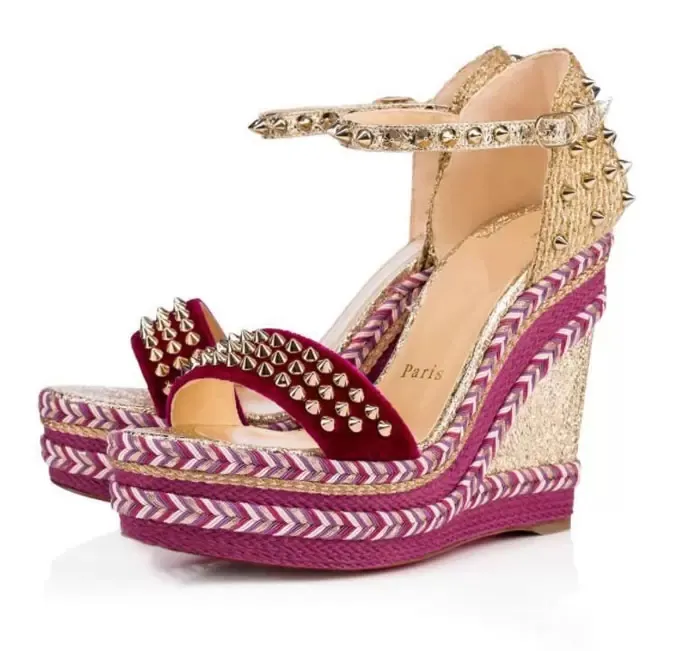 Summer Designer Sandalo di marca Scarpe con tacco alto Sandali con zeppa da donna Madmonica Zeppe con espadrillas Sexy Ladies Tacchi alti Sandali con