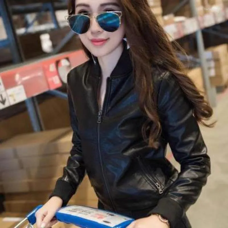 Women's Leather 2023 Spring And Autumn Coat Short Chic Korean-Style Slim-Fit Fashionable Soft