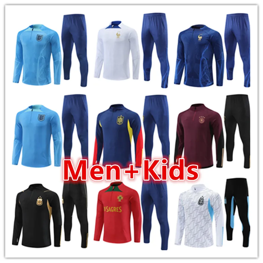 2023 Englands Mężczyzn Football Tracksuit Soccer Training Training Set 22 23 24 24 Saka Foden Kids Jerseys Tracksoits Zestaw do przetrwania stopa Chandal Tuta Tuta Tuta