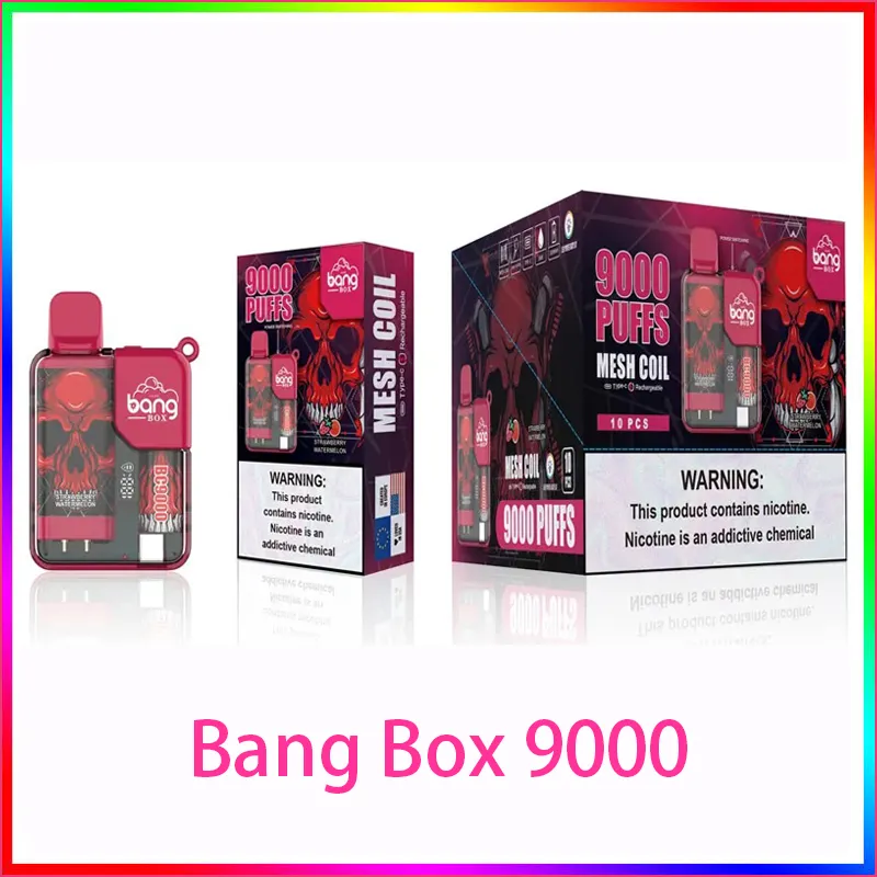 Bang Box 9000 Einweg Vape Stift E Zigarette 550 MAh Wiederaufladbarer