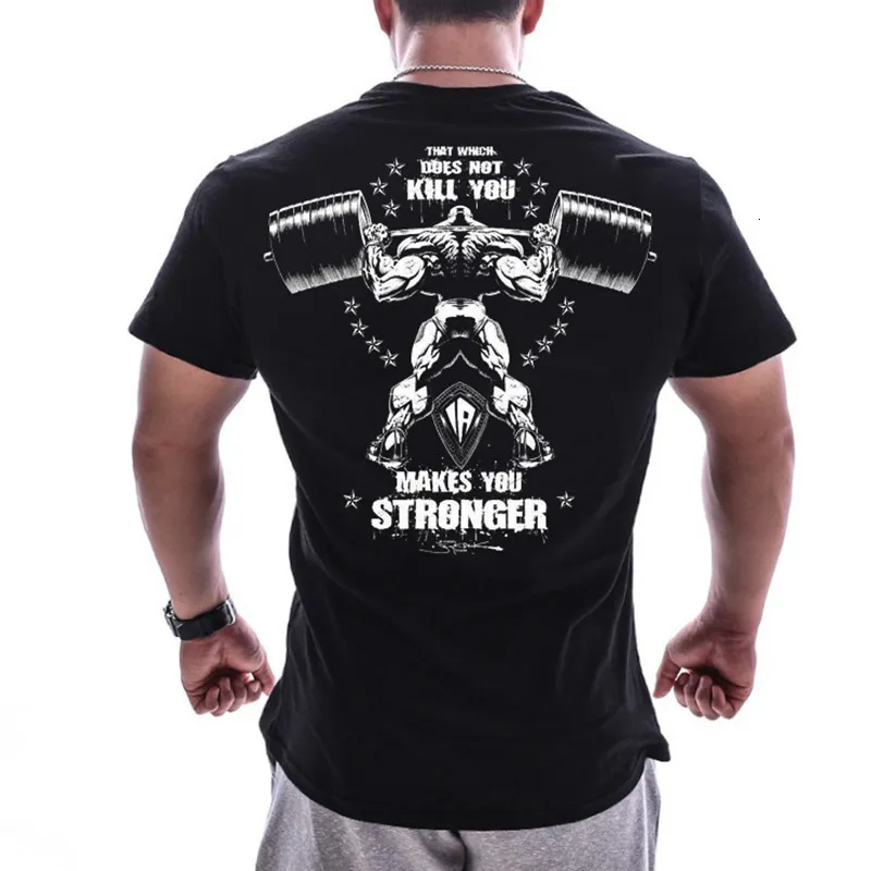 Mens TShirts T Shirt Bodybuilding Clothing Short sleeve Men Fashion European big size Casual For Male tops fitness oversized 230407