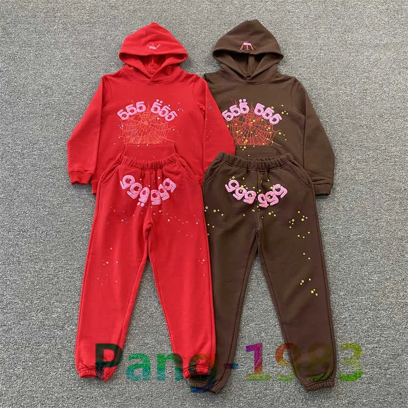 Erkek Kapüşonlular Moda Sp5der 555.555 Tişörtü çocuklar erkekler kızlar için tasarımcı hoodie yüksek kaliteli örümcek genç haydut kazak seti