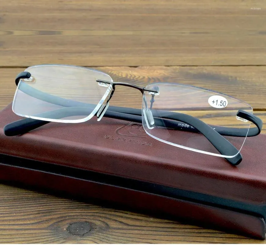 Sunglasses TR90 Nose Pads Antislip Temple Rimless Frame Reading Glasses 0.75 1 1.25 1.5 1.75 2 2.25 2.5 2.75 To 4