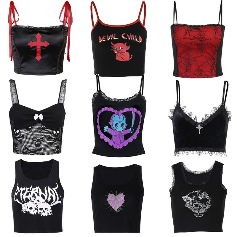 Vintage Gothic Grunge Corset Lace Camisole Target With Lace Trim For Women  Black Cami Harajuku Retro Mini Vest In Punk Style Emo Alt Clothes From  Jiao02, $11.17