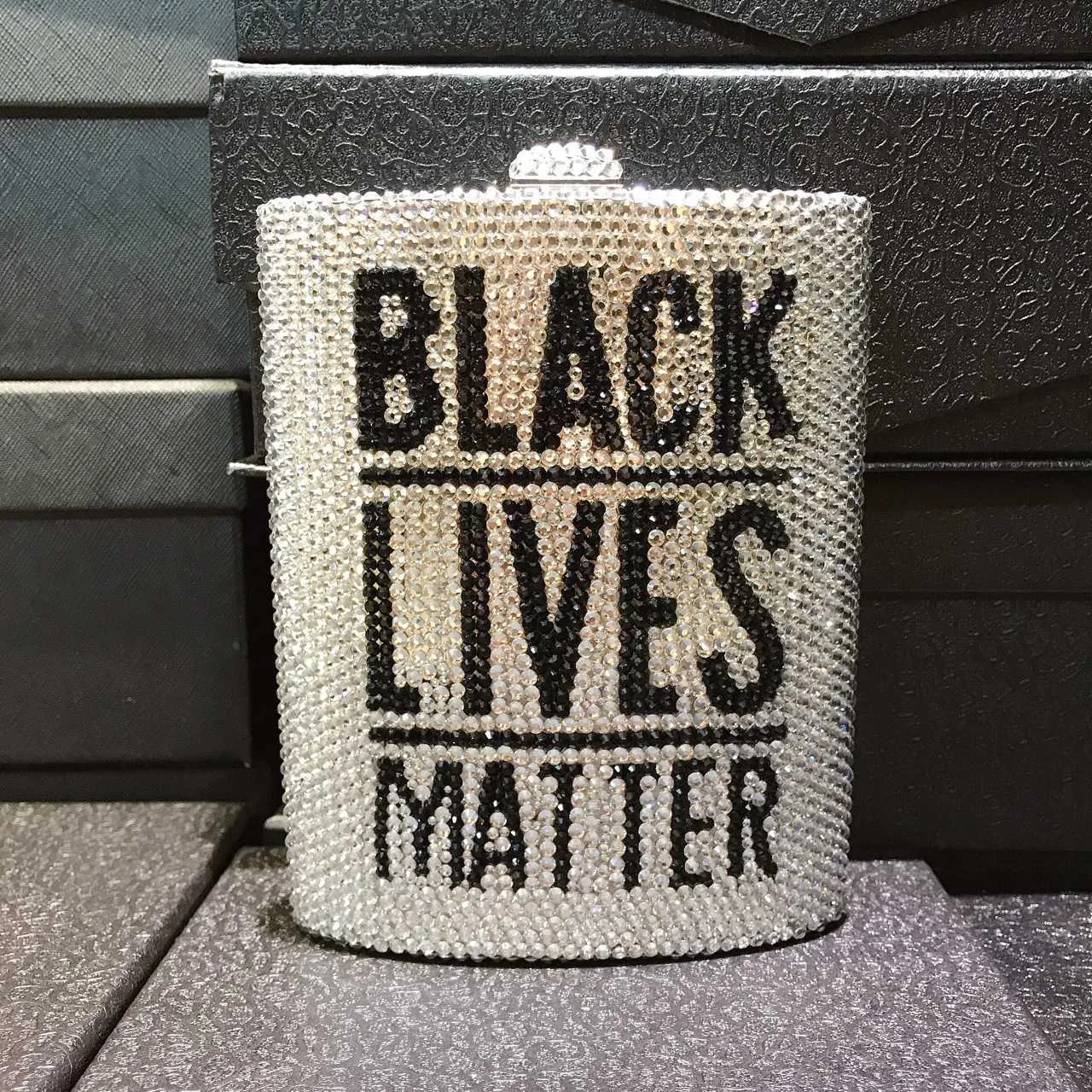 Black Lives Matter – sac à dîner avec lettres et diamants, boîte en métal, transport complet, personnalisé, pour Banquet, pour femmes, 231108