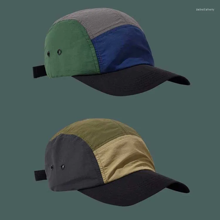 Berretto da baseball americano retrò ad asciugatura rapida berretto da baseball estivo da uomo sottile da strada all'aperto cappello a cinque pannelli giunzione hip-hop Gorro