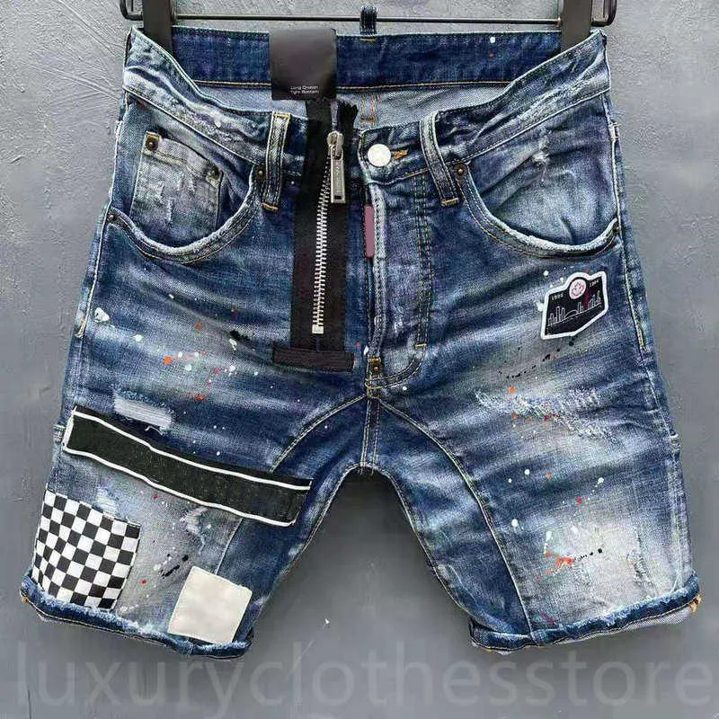 Jeans For Mens Mens Jeans Dsquare Jeans Short Jeans Straight Short Jeans Holes Designer Jeans Casual Night Club Blue Cotton Summer Italy Style Men's Fashion Slim Fit