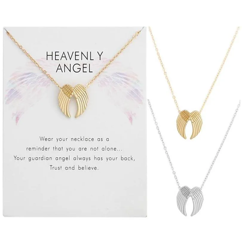 Pendant Necklaces Delicate Angel Wing Shell Charm Necklace With Tassel Chain Maam Clavicle Wholesale Zhang Drop Delivery Jewe Dhgarden Dhgb4