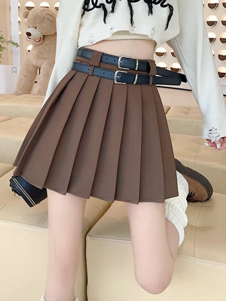 Harajuku High Waist Pleated Mini Skirt Womens A Line Bag Hip