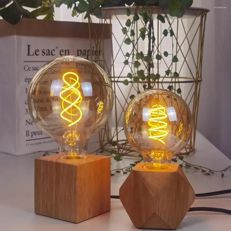 Retro edison glödlampa dimbar e27 220v 110v 4W G125 G95 G80 Spiral LED Filament Heminredning