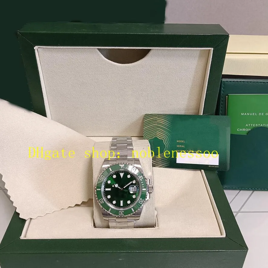 3 ألوان مع مربع 904L من الصلب ساعة للرجال 40 مم 116610LN DIAL GREEN DIAL الإطار 116610 EWF CAL.3135 حركة الغوص 28800 VPH/HZ Dive Sport Watches