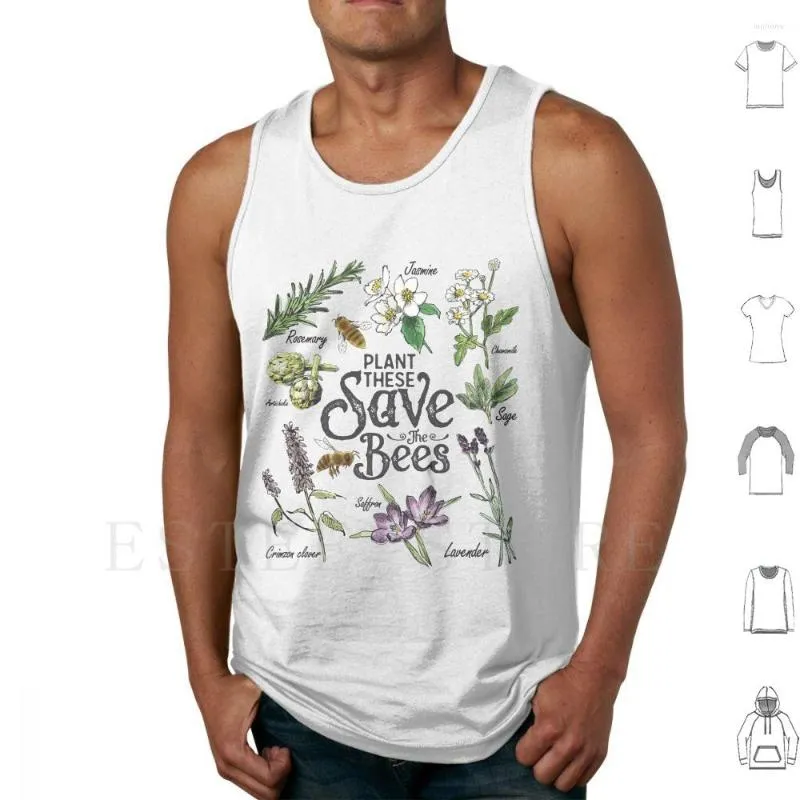 Men's Tank Tops Plant These Save The Bees Gifts Vest Bienen Rettet Gelb Biene Earth Beekeeper Gardening