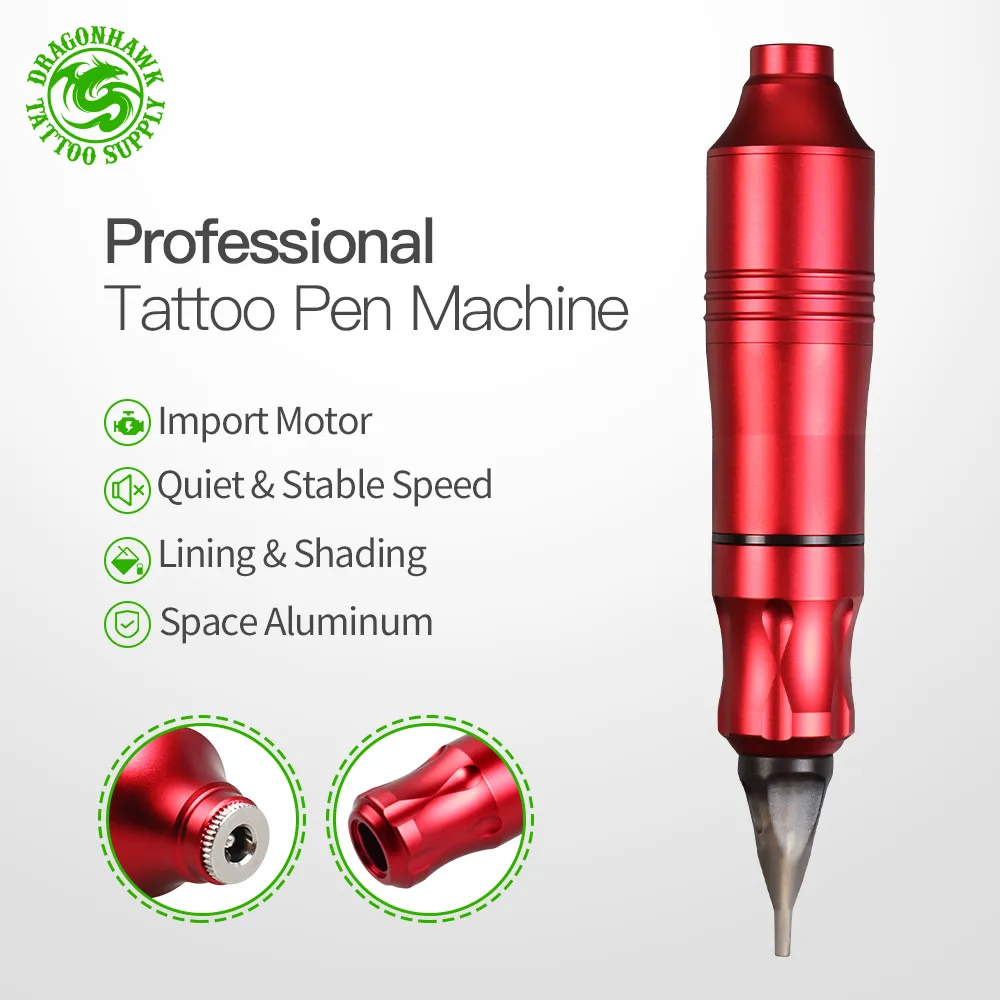 Dragonhawk Tattoo Machine Kit: Pen Machine,20Pcs EX Cartridge Needles –  Dragonhawktattoos