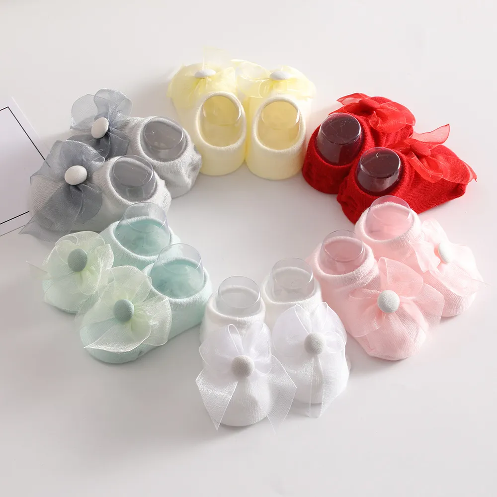 Crianças Socks 6 pares/lote de roupas de bebê nascidas da moda Soas de bebê Band da cabeça Conjunto de algodão doce Pure Candy Color para Pograph 230408