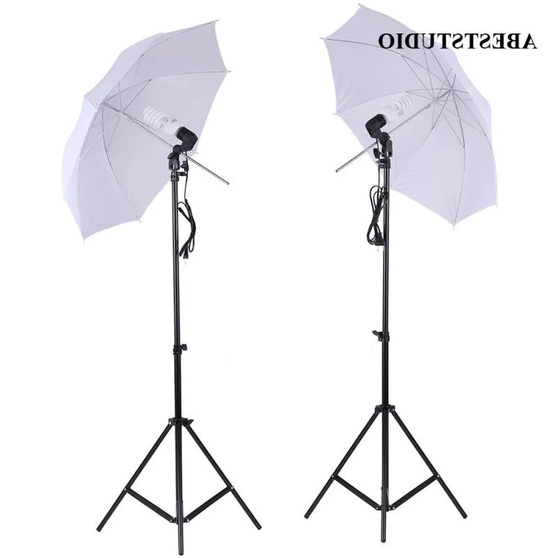 Freeshipping AbestStudio Parrella Studio Photo Kit 2 szt. Białe parasole 2pcs 2M Light Stand 2pcs Lampa 2 PCS OAWKA (45 W/ BXGG