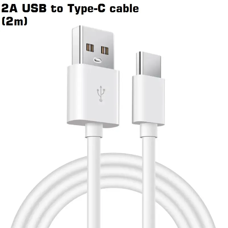 Câble de chargement USB vers type C, 2 m, chargeur rapide USB A vers USB C, cordon de charge de 3 pieds