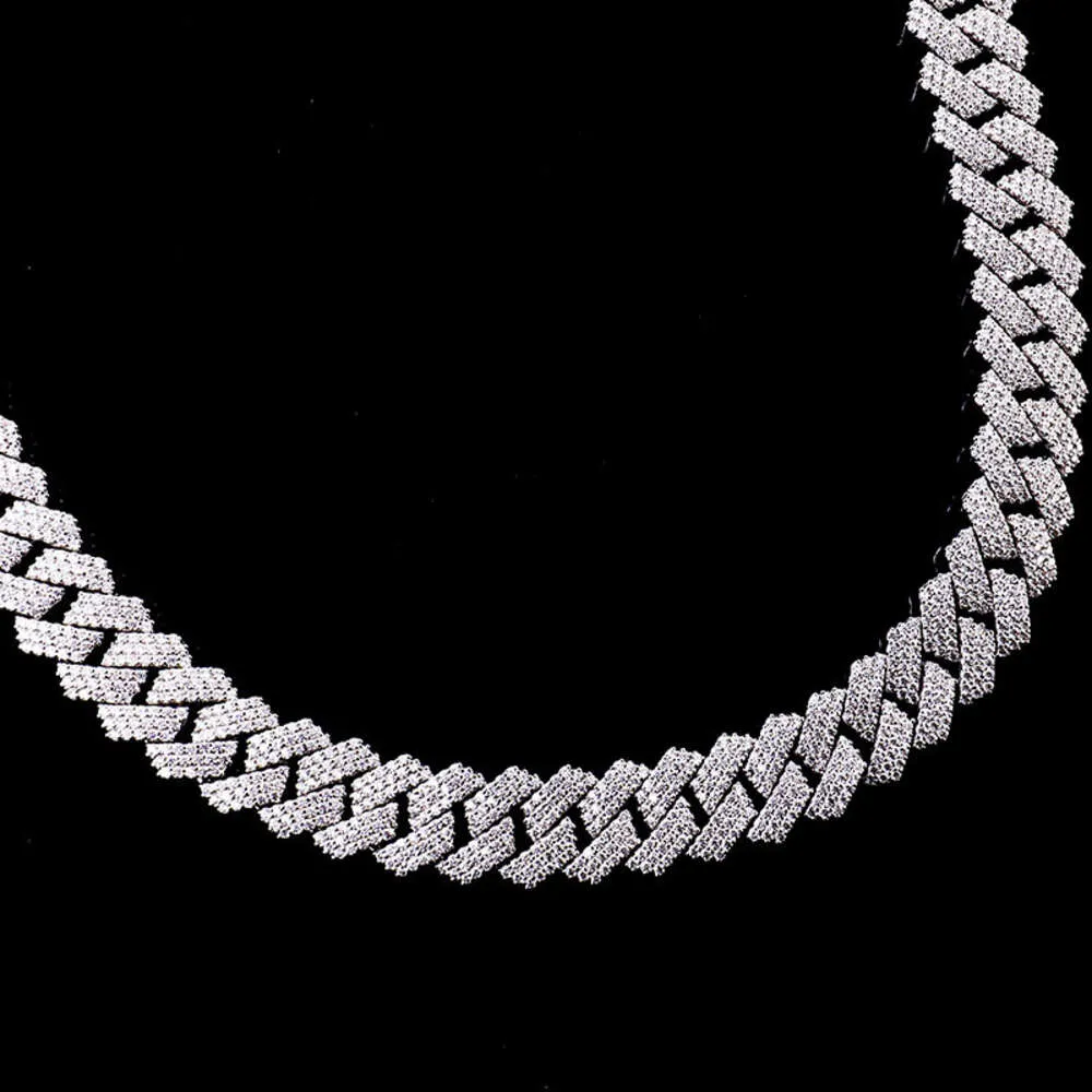 2022 Hot Selling Jewelry Sterling Sier White Gold Plated DEF VVS Moissanite 8Mm Hip Hop Cuban Chain Necklace