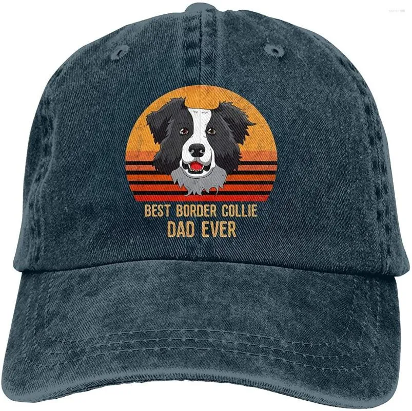 Ball Caps Border Collie Dad Ever Baseball Cap Unisex verstellbar Vintage Washed Denim USA