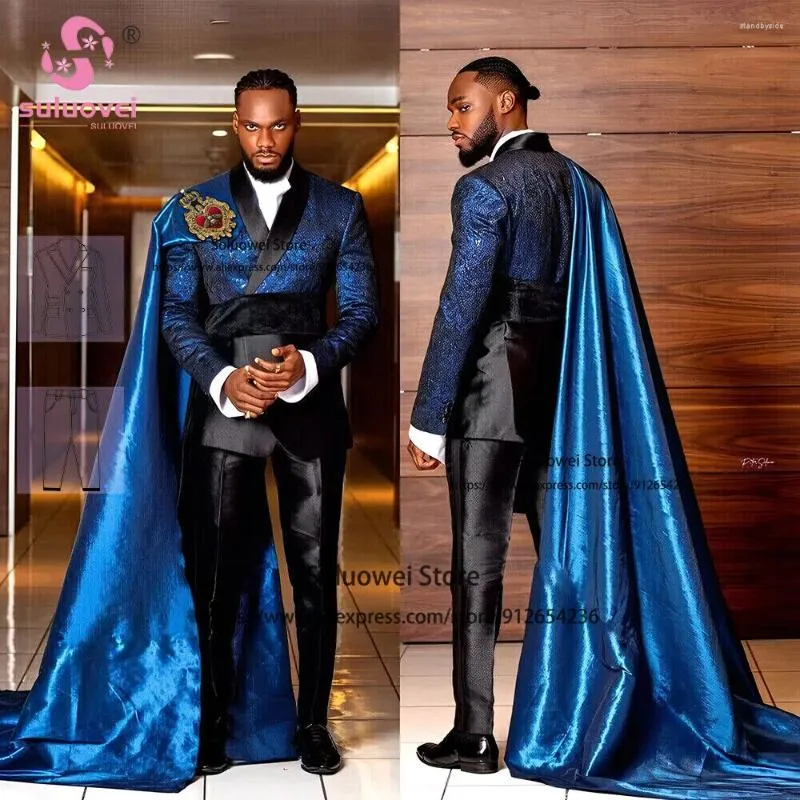 Luxury Men's Satin Suit: Royal 3-Piece Set with Cape - Custom Wedding, Prom  Tuxedo, Shiny Formal Wear - Buy Now! from Dhgate Men's Suits & Blazers -  price 355.33