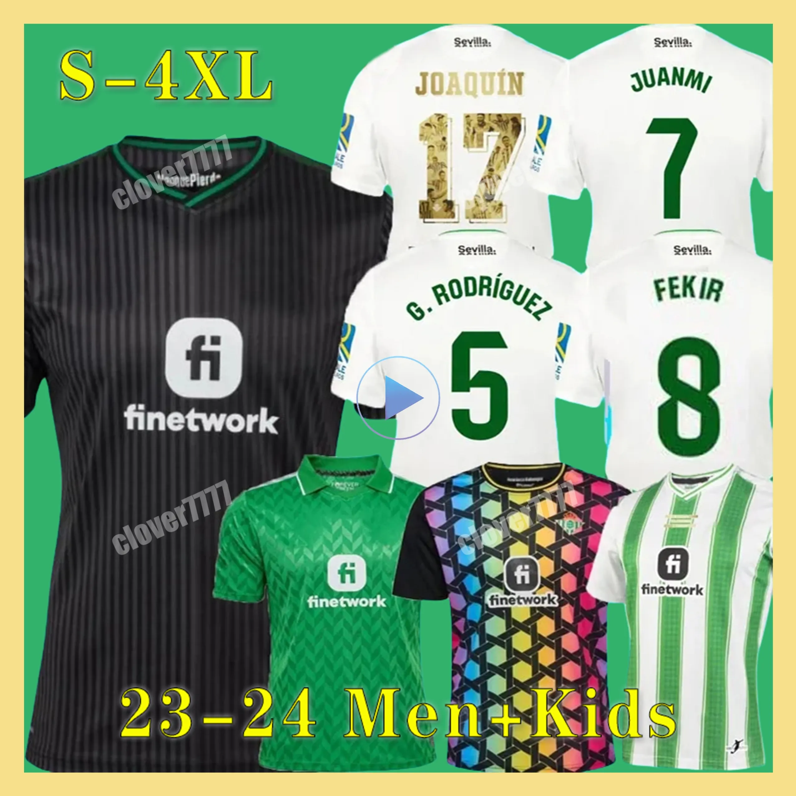 23 24 24 REAL BETIS ISCO SOCCER Jerseys 2023 Strona główna 3rd Joaquin Fekir B.Iglesias Canales Willian J William Camarasa Juanmi Victor Ruiz Zestawy dla dzieci Koszulki piłkarskie Mundur