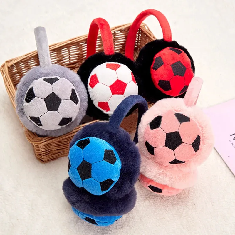 Cuffie per bambini Cuffie antirumore per bambini carini Cuffie per le orecchie da calcio invernali da viaggio all'aperto Cuffie antirumore calde e spesse per bambina 231107