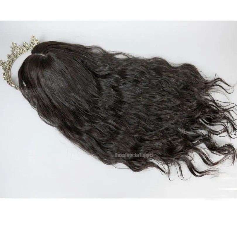 Topper de cabelo humano mais vendido para mulheres, 20 polegadas, cor natural, parte livre, base de seda, toppers de cabelo, 6x6"