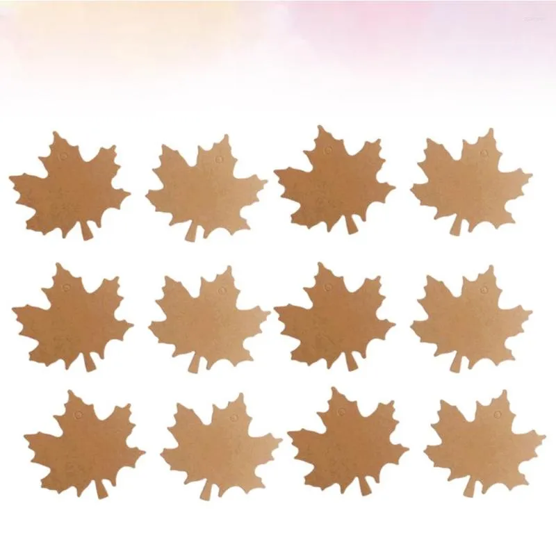 Party Decoration 200 PCS Hanging Tag Fall Leaves Kraft Taggar Bakning Kläder Present Etikett