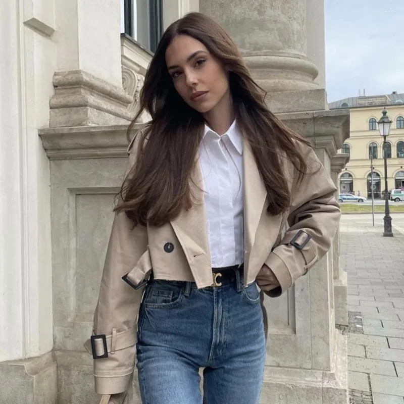 DHgate.com:Womens Oversized Cropped Vintage Trench Coat with DHgate.com:Womens Oversized Cropped Vintage Trench Coat with