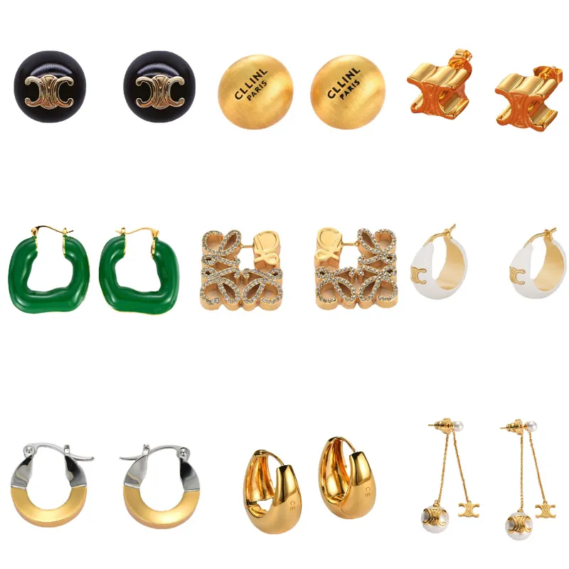 Celi Ear Stud Luxury Earring Designer smycken Kvinnor Klassiskt märke Bröllopsfest Fashion Accessories Gold Silver Arc de Triomphe Högkvalitativa ornament Partihandel