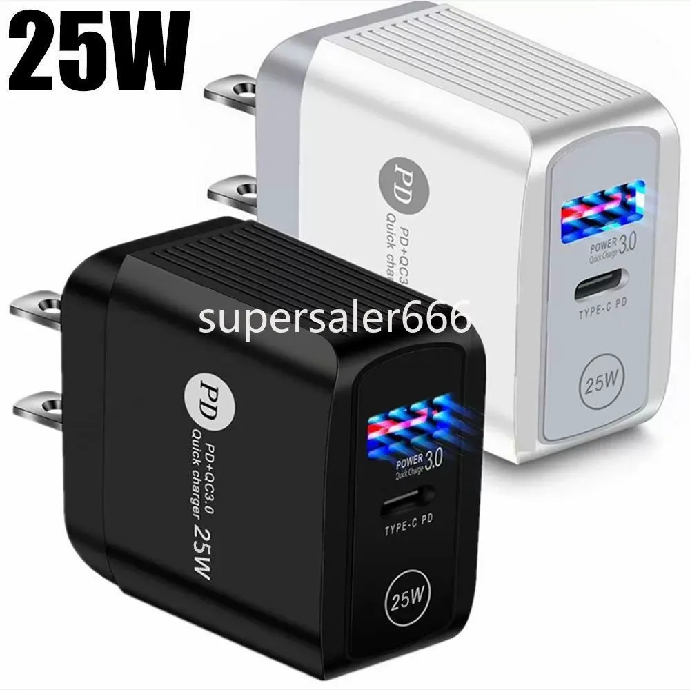 25W 20W 18W Fast Quick Chargers Usb C Dual Ports PD Wall Charger Type c Power Plugs For IPhone 12 13 14 15 Pro Max Samsung htc S1