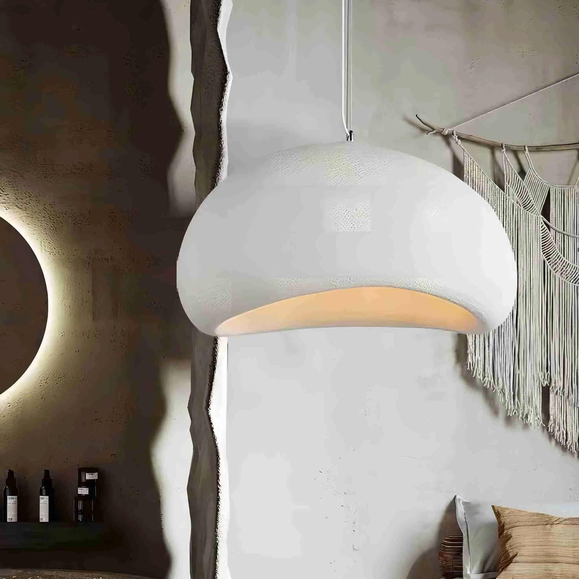 Lâmpadas Nordic Wabi Sabi E27 Sala de jantar lustre de lustre LED LUZES LUZES DE LUTER SUSPENDA Lâmpada Decoração de casa Luminária pendurada AA230407