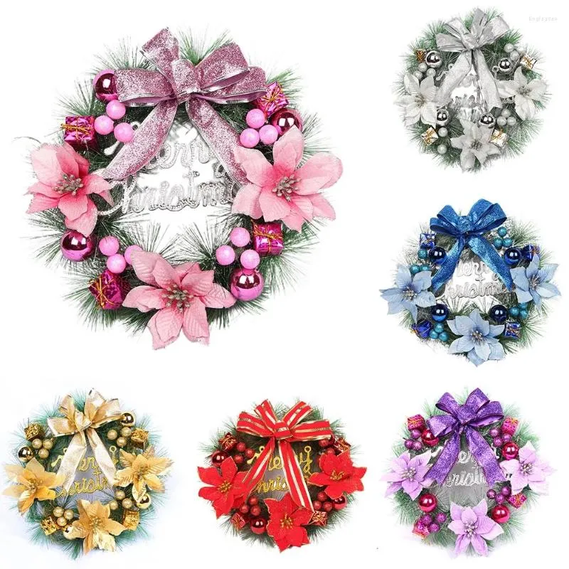 Dekorativa blommor 30 cm julkrans dekoration dörr vinter tall kottar fluga bayles artificial girland hem xmas verch