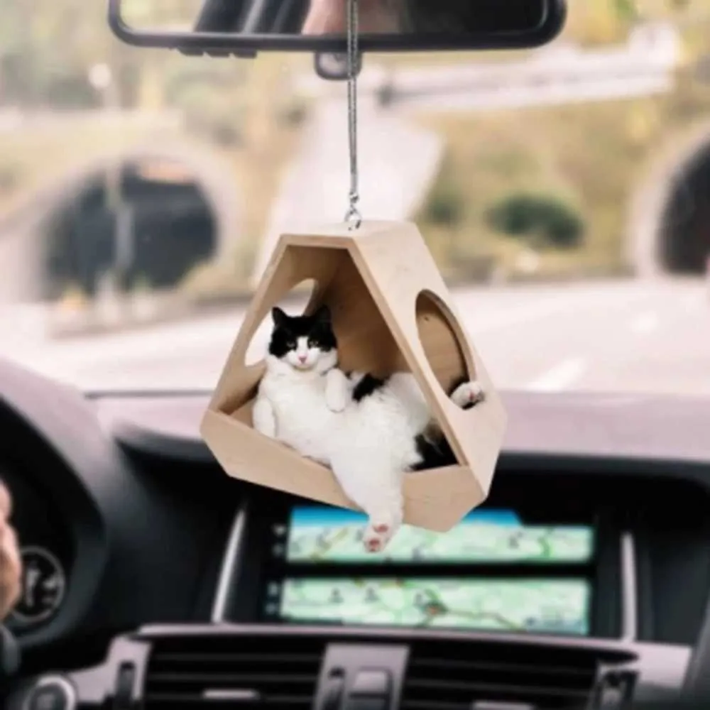Decorations Acrylic Cute Accessorie Lazy Cat Pendant Auto Rearview Mirror Ornaments Interior Car Decoration Birthday Gift Couple AA230407