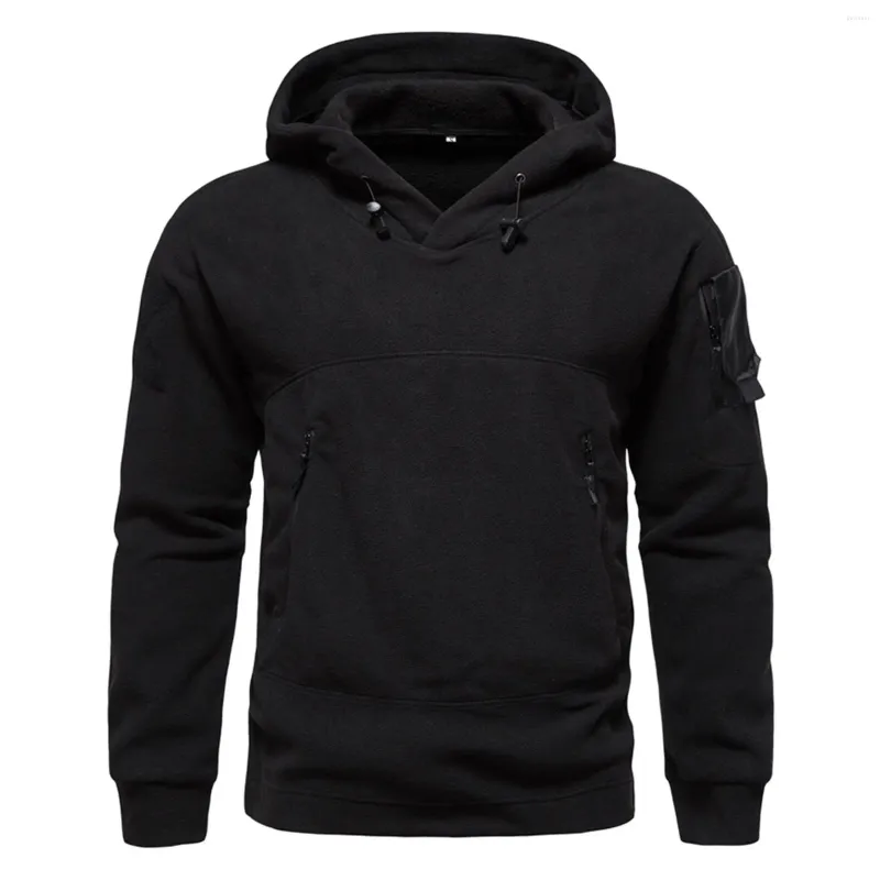 Felpe con cappuccio da uomo Pullover Moda da uomo Tinta unita Outdoor Calda e traspirante Felpa con cappuccio Tunica con zip