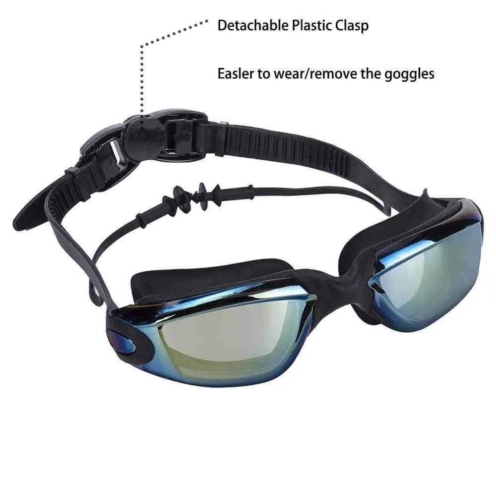 Gogle Submia Swimming Goggles Wtyczka do uszu anty mgła optyczna kobiety Profesjonalne receptę na receptę basen okulary okulary nurkowe P230408