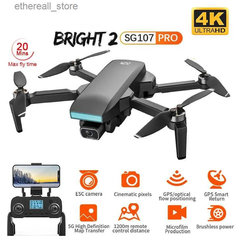 Drony SG107 Pro Mini Dron z Wi -Fi Profesional 4K HD Dual Camera FPV Quadcopter przepływ optyczny Kontrola RC Dronfor Q231108