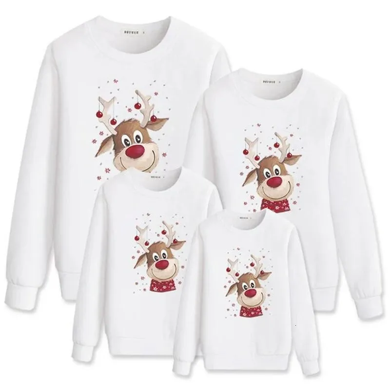 Passende Familien-Outfits, Familien-Weihnachtspullover, niedlicher Hirsch-Druck, Jersey, Navidad Familia, Pyjama, Weihnachts-Paar-Kleidung, Baby-Familien-passende Outfits, 231107